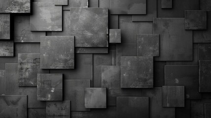 Geometric black cubes in an abstract 3D pattern design.