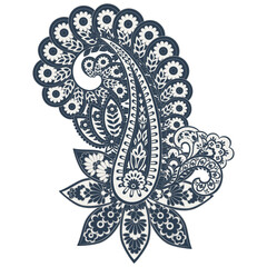 Isolated traditional Asian element Paisley. Traditional colorful paisley vector pattern. Pattern for textile design or fabrics. Fashionable design