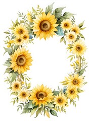 Sunflower Flower Wreath Flower Frame