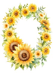 Sunflower Flower Wreath Flower Frame