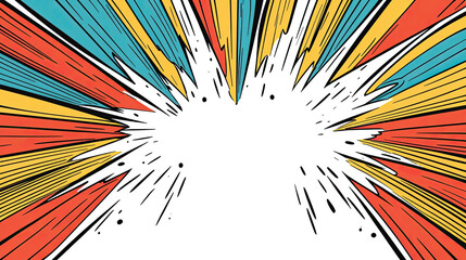 Fototapeta premium Dynamic Comic Book Explosion With Radial Lines in Vibrant Colors Generative AI