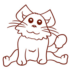 Home Cat Looks Adorable Happy Sweet Little Smile Face Kitten Pet Design Funny Cool Cartoon Cute Cats Lovers Comic Fun Love Kittens Adorable Feline Like Playful Kitties Fur Baby Illustration Paw Owners