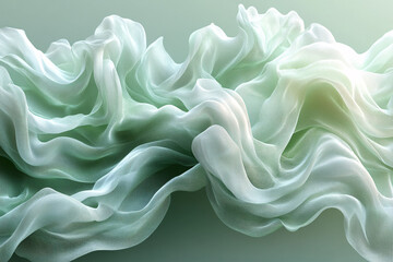 Abstract blurry fresh green background with soft, flowing shapes. Suitable for digital art, spring themes, and tranquil atmosphere.