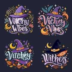 Halloween Celebration Graphics for T-Shirts and Stickers set