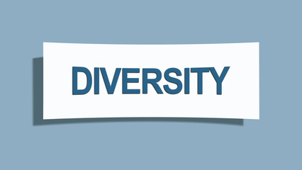 Diversity. A card isolated on blue background.