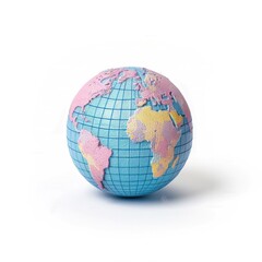 Detailed political world map on colorful globe depicting global geography international boundaries and the diversity of continents and regions across the planet