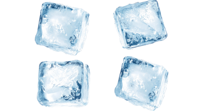 Fresh Ice Cubes Arranged on a White Background for Drinks Generative AI