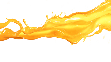 Bright and Vibrant Yellow Paint Splash on White Background, Perfect for Cheerful Designs