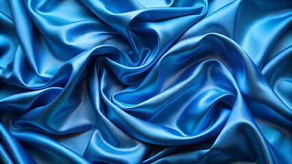 Fototapeta premium Blue Silk Fabric Background: Luxury Satin Texture with Smooth Textile Waves for Elegant Design