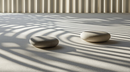 A Meditation For Relaxation Concept. A Simple, Zen, Peaceful, Minimalistic Background, Representing Relaxation In A Spa, Wellness Our Outdoors