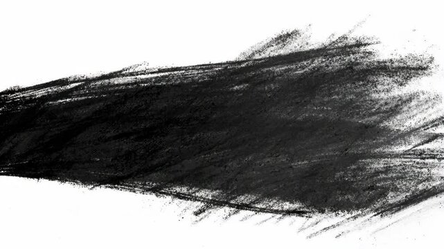 Painting black brush stroke isolated on white background. Abstract hand painted stroke. Grunge texture