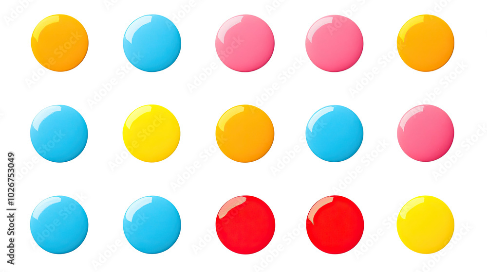 Aufkleber colorful dot circles arranged in a neat grid on a white background generative ai