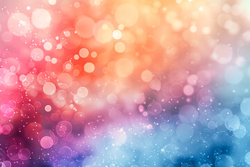 Obraz premium Abstract image featuring vibrant bokeh lights in warm and cool tones with glittering particles, creating a dreamy and festive effect.