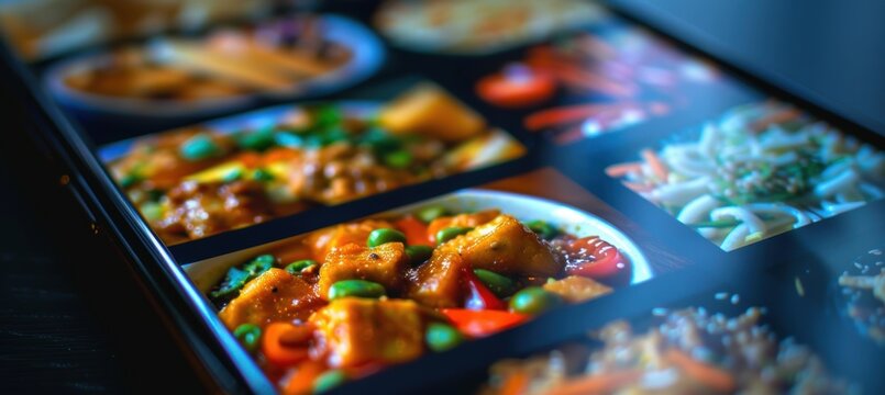 Food Delivery App Menu Display with Vibrant Meal Images and Easy Ordering Interface