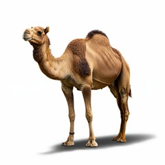 Beautiful arabian camel isolated on white background
