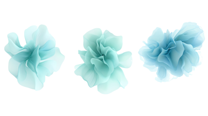 Blooms of Sky Blue and Mint Green Shapes Generative AI