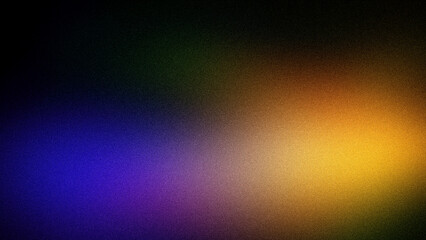 An abstract 4K gradient blending deep green, blue, purple, and orange hues, enhanced by a grainy texture, perfect for backgrounds, wallpapers, and creative designs