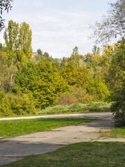 Autumn view of South Park in city of Sofia, Bulgaria