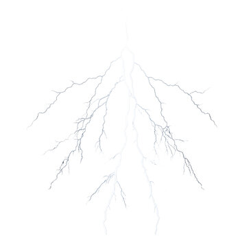 Lightning bolts isolated on white background, PNG file