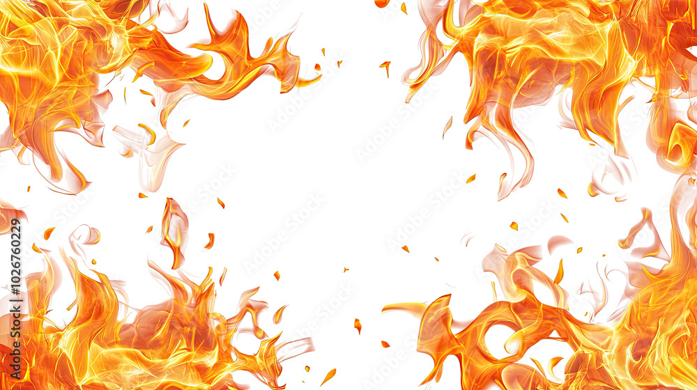 Poster vibrant fire borders creating an intense visual frame effect generative ai