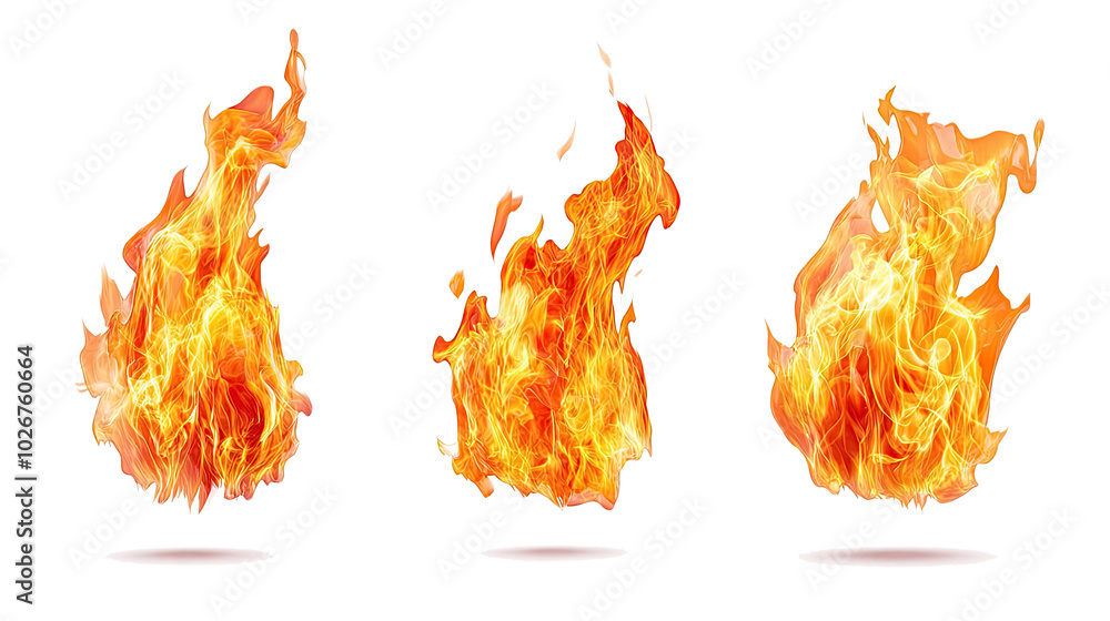 Aufkleber vibrant flames dancing in a dark space in a warm fiery display generative ai