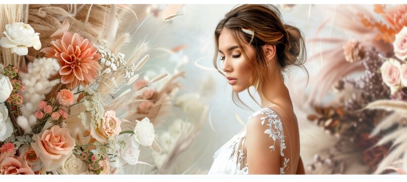 Elegant Bridal Expo Flyer Design with Floral Themes for Wedding Promotions