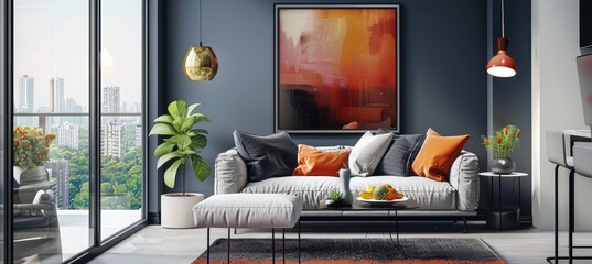 Modern Apartment Design Service Flyer with Sleek Urban Interiors