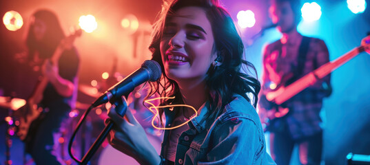 Energetic Live Band Performance for Corporate Event Entertainment Flyer Design