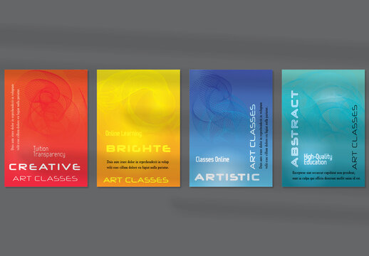 Flyer Layout with Curvy Lines on Bright Gradient Glow