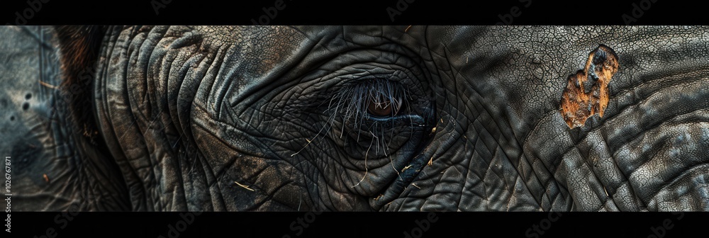 Poster this captivating close-up captures the stunning detail of an elephant's eye, showcasing the unique s