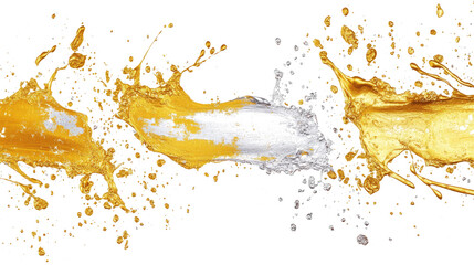 Colorful Gold and Silver Paint Splats Creating Dynamic Visual Splashes Generative AI