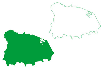 Obraz premium Tartarugalzinho municipality (Amapa state, Municipalities of Brazil, Federative Republic of Brazil) map vector illustration, scribble sketch Tartarugalzinho map