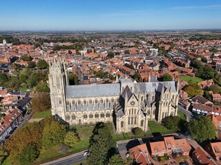 Naklejka premium areal views of Beverley Minster, East Riding of Yorkshire, England