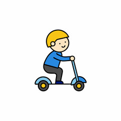 child riding a scooter