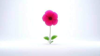 Vibrant Pink Flower on a Minimalist Background