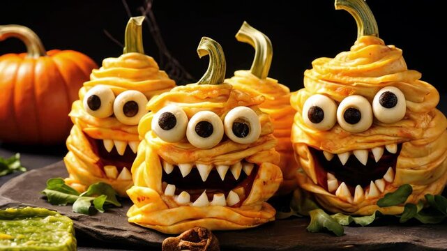 Snacks for Halloween table. Halloween food.