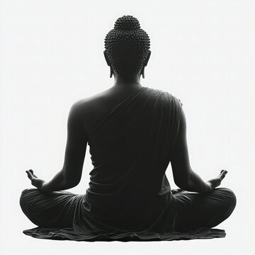 recommend clip art: Serenity of Buddha: A Silhouette Image of Lord Buddha