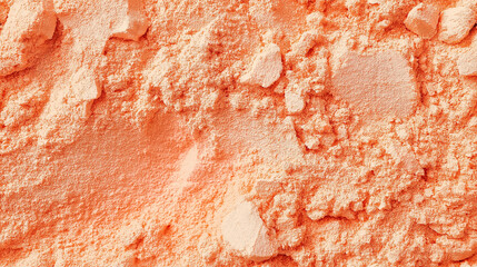 Naklejka premium a close-up, top-down view of dried grapefruit powder, showcasing a soft pink-orange hue and fine, smooth texture