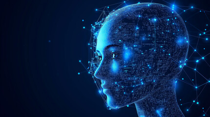 Illustration of facial recognition privacy concerns, featuring a face behind a shield of digital elements, highlighting the balance between security and personal privacy, with copy