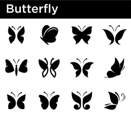 butterfly icon set logo design template . Vector illustration