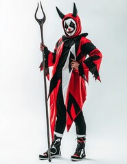 Obraz premium red devil costume in halloween