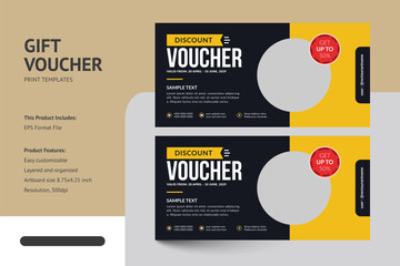 Modern Design Food Restaurant Gift Voucher Coupon Template