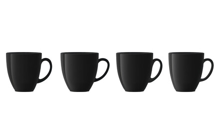 modern coffee cup silhouettes collection for contemporary kitchen themes, isolated on transparent background