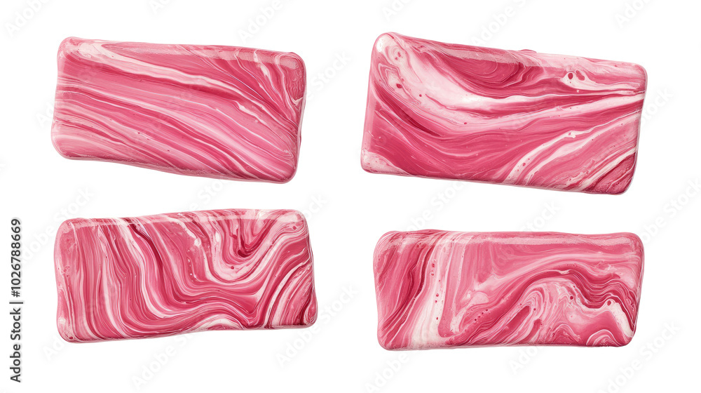 Poster swirling marbled pink paint forms unique patterns on canvas generative ai