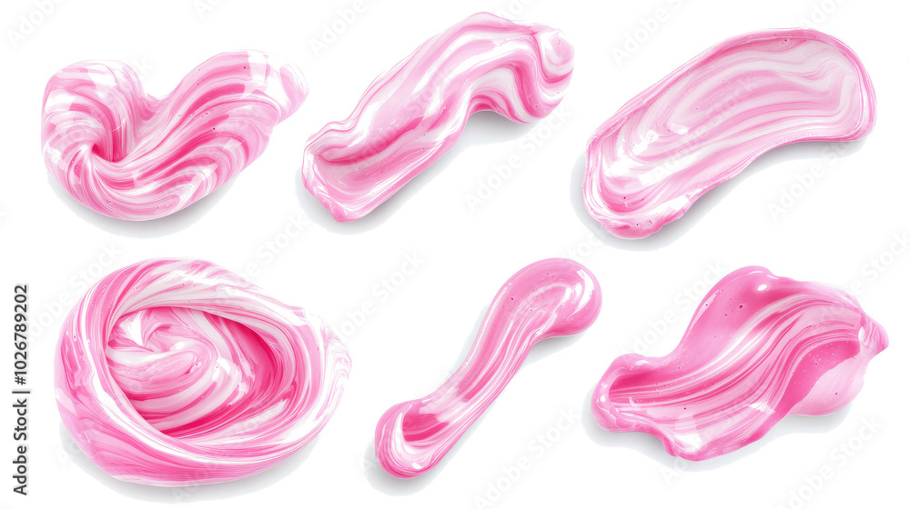 Poster swirls of pink liquid marbled paint creating artistic patterns generative ai