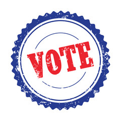 Vote ink stamp vector isolated on a white background