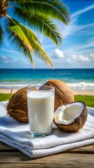 coconut cocktail on the beach