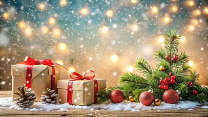 christmas tree with gift boxes