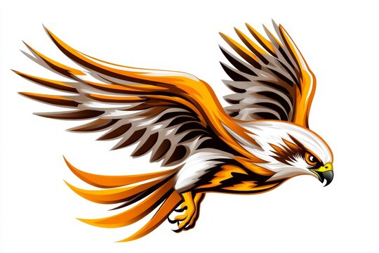 recommend clip art: Minimalist outline of a falcon diving through the sky, with clean, bold strokes representing the speed and precision of its hunt