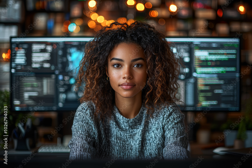 Poster a remote work platform promoting diversity through personalized experiences, representing different 